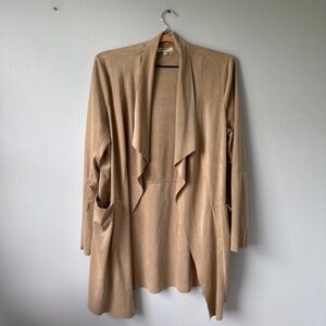 Max Studio super soft suede feel jacket with front pockets & drape